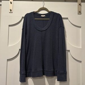 Z Supply navy waffle long sleeve top